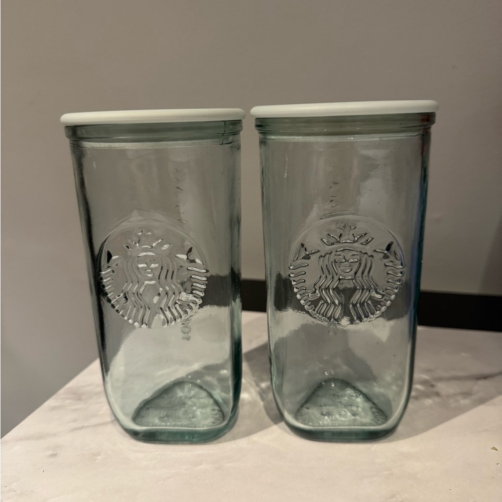 Starbucks Recycled Glass Tumblers with Lids